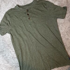 GAP Forest Green Heather Short Sleeve Henley